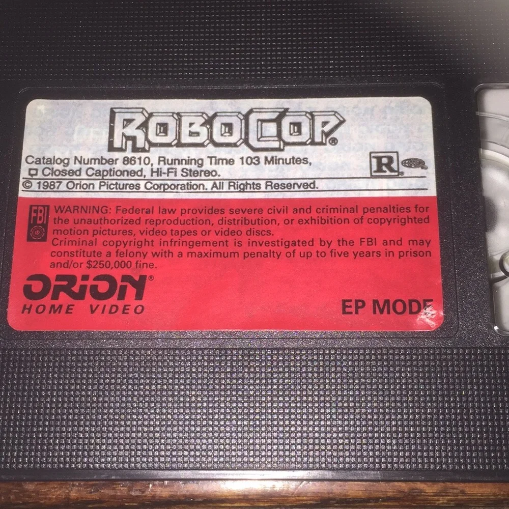 RoboCop VHS Orion Home Video Used condition.